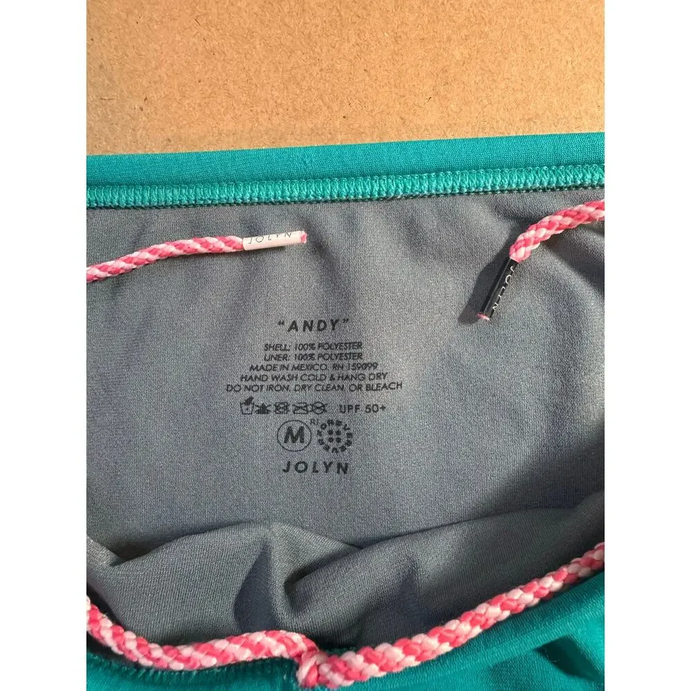 JOLYN Tomcat Top Andy Bottom Bikini Set Teal Blue Size Medium M